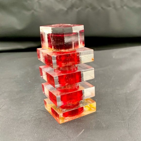 Vintage Lucite/Acrylic Red Perfume Bottle - Picture 4 of 12